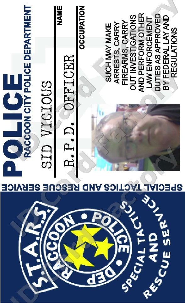 Resident Evil S.T.A.R.S. RPD Custom ID Card | Personalised | ID Card Factory