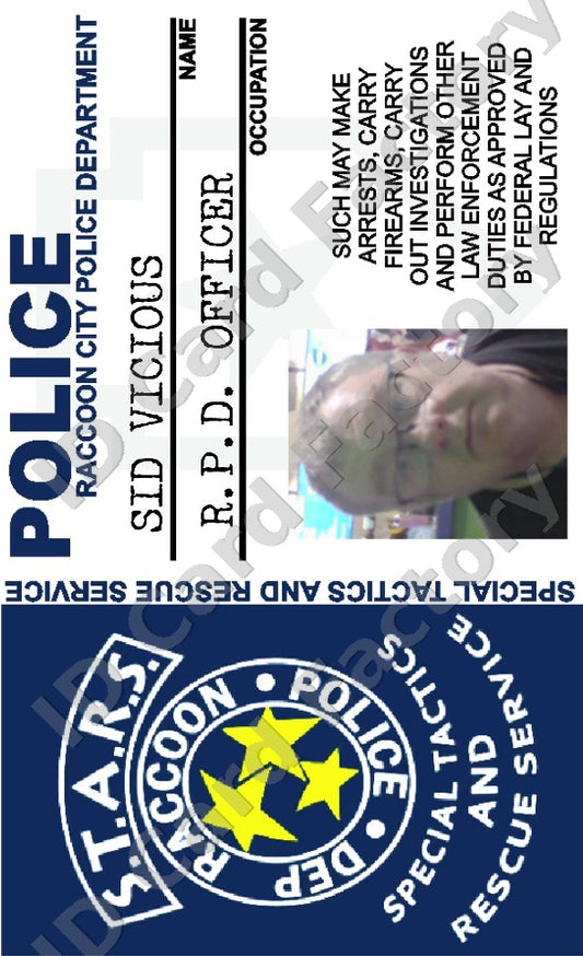 Resident Evil S.T.A.R.S. RPD Custom ID Card | Personalised | ID Card Factory