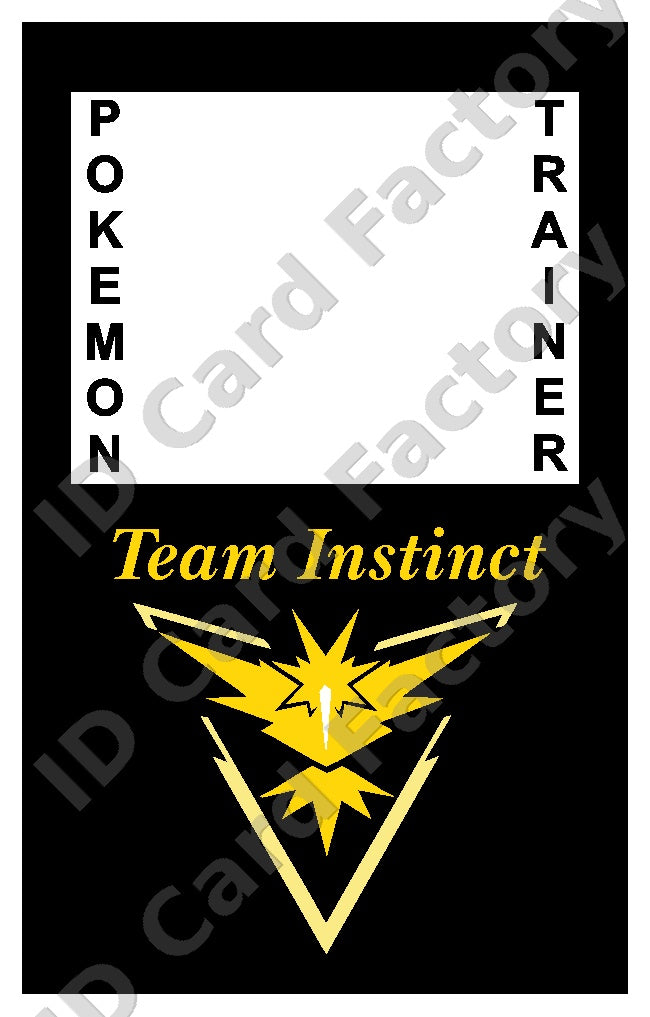 Pokémon Go Team Instinct Trainer Card | Personalised | ID Card Factory