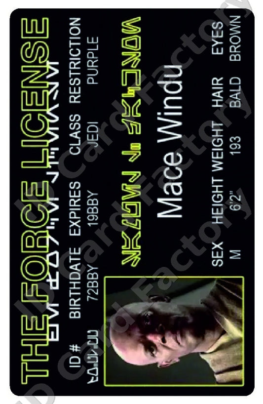 Mace Windu | Star Wars Force Licence | ID Card Factory