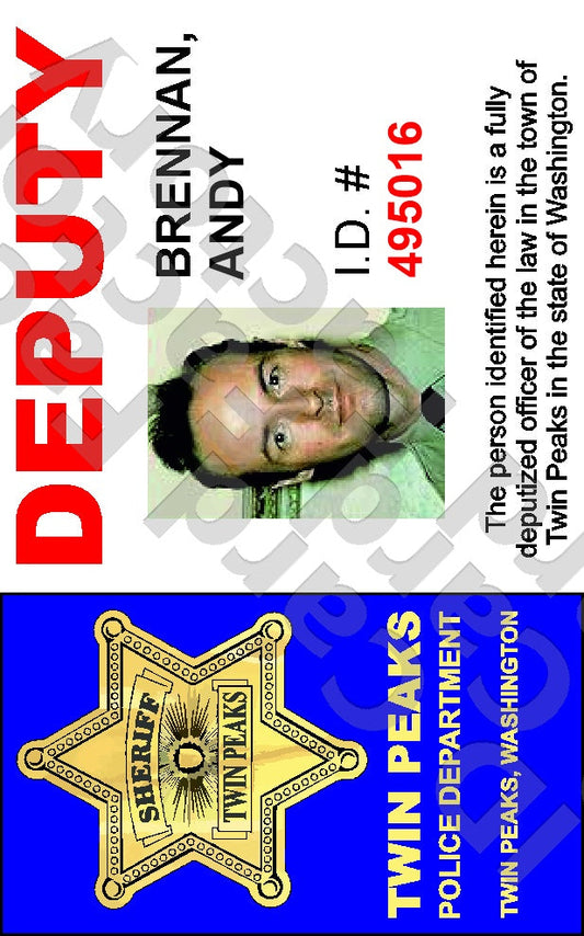 Andy Brennan | Twin Peaks Sheriff's Department ID Card | ID Card Factory