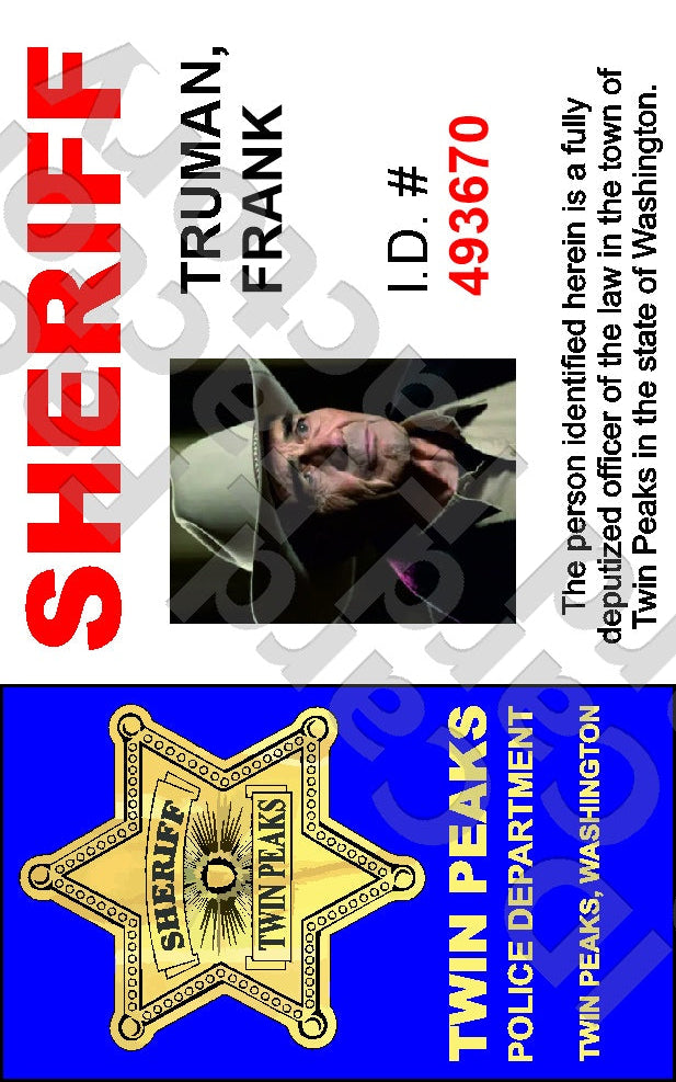 Frank Truman | Twin Peaks Sheriff's Department ID Card | ID Card Factory