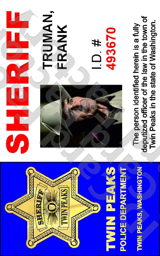 Frank Truman | Twin Peaks Sheriff's Department ID Card | ID Card Factory