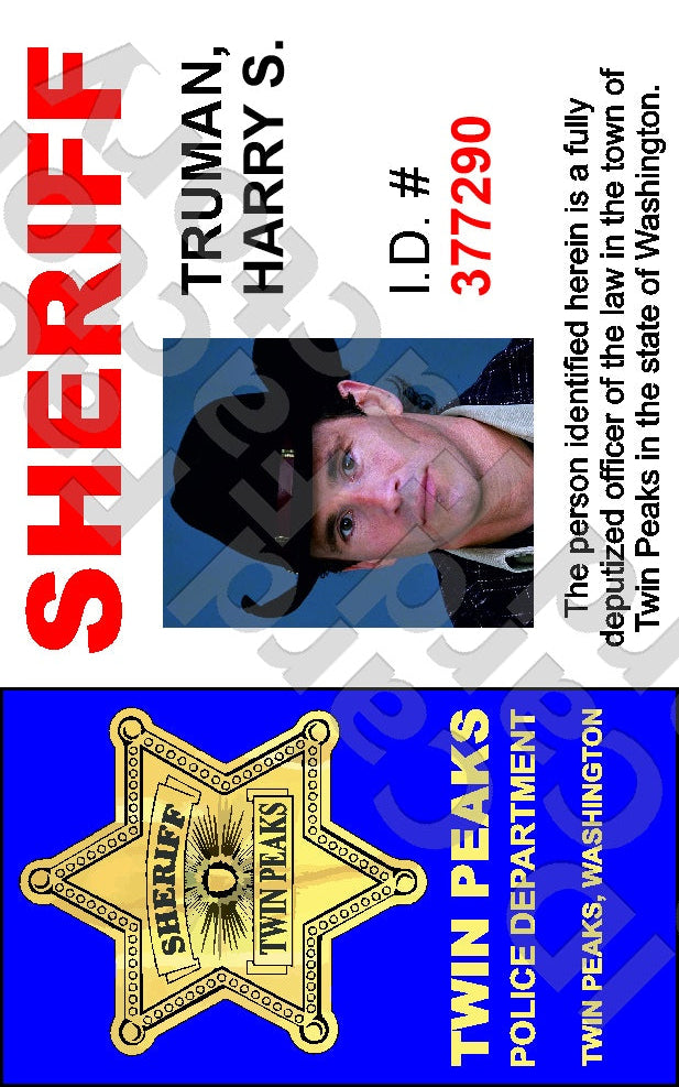 Harry Truman | Twin Peaks Sheriff's Department ID Card | ID Card Factory
