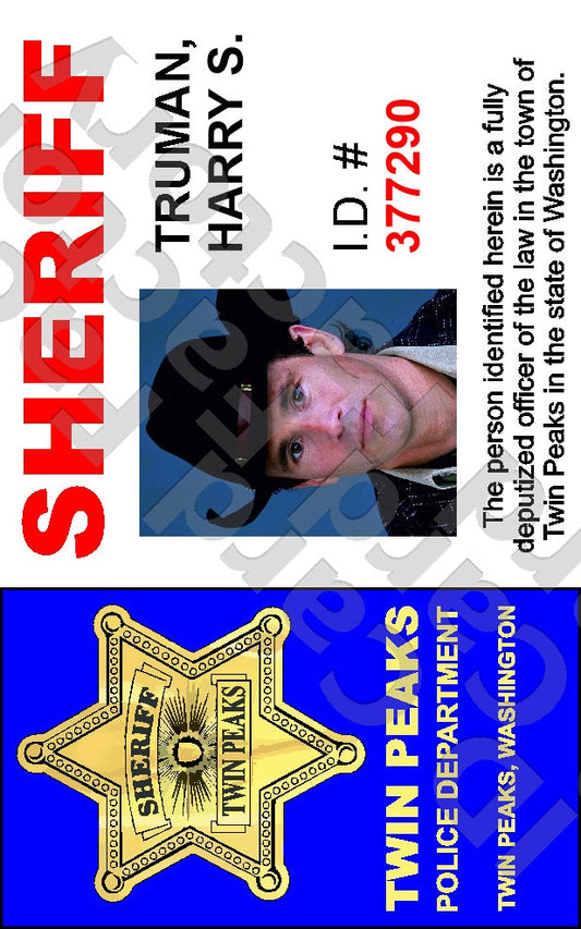 Harry Truman | Twin Peaks Sheriff's Department ID Card | ID Card Factory