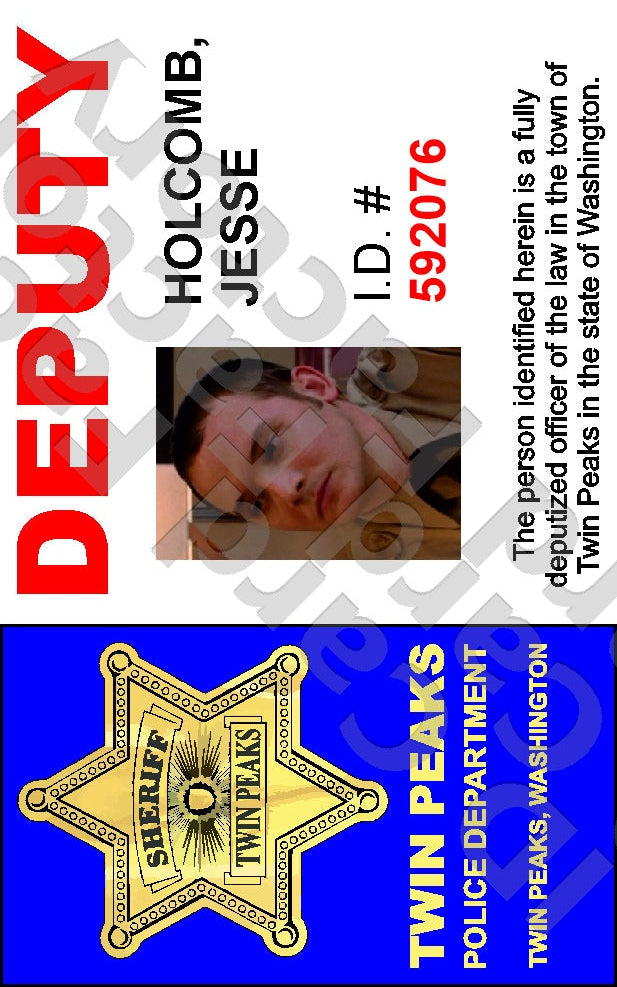 Jesse Holcomb | Twin Peaks Sheriff's Department ID Card | ID Card Factory