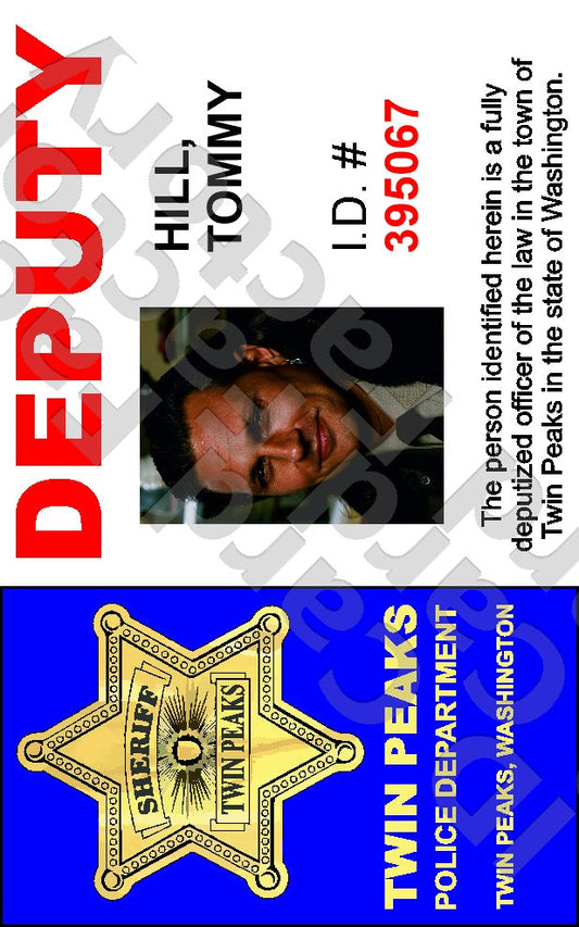 Tommy Hawk Hill | Twin Peaks Sheriff's Department ID Card | ID Card Factory