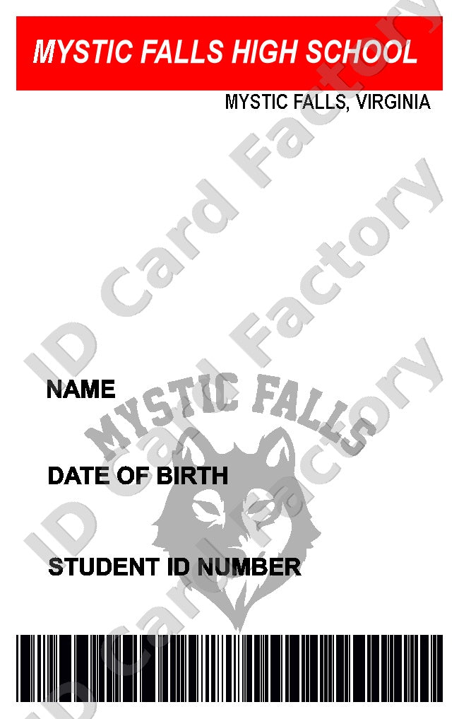 Mystic Falls | The Vampire Diaries ID Card | ID Card Factory