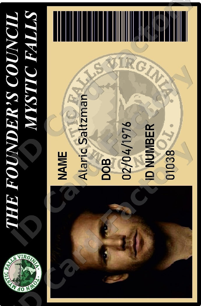 Alaric Saltzman | The Vampire Diaries Mystic Falls ID Card | ID Card Factory
