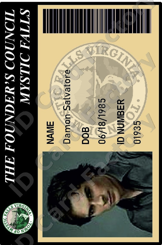 Damon Salvatore | The Vampire Diaries Mystic Falls ID Card | ID Card Factory
