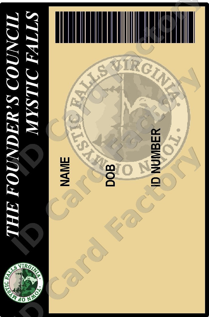Mystic Falls Founders Council ID Card | Vampire Diaries | Personalised | ID Card Factory