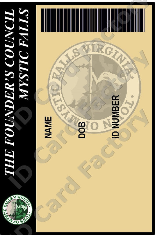 Mystic Falls Founders Council ID Card | Vampire Diaries | Personalised | ID Card Factory