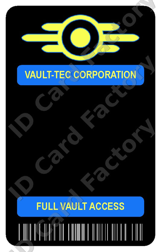 Fallout Vault-Tec Full Vault Access Card | Personalised | ID Card Factory