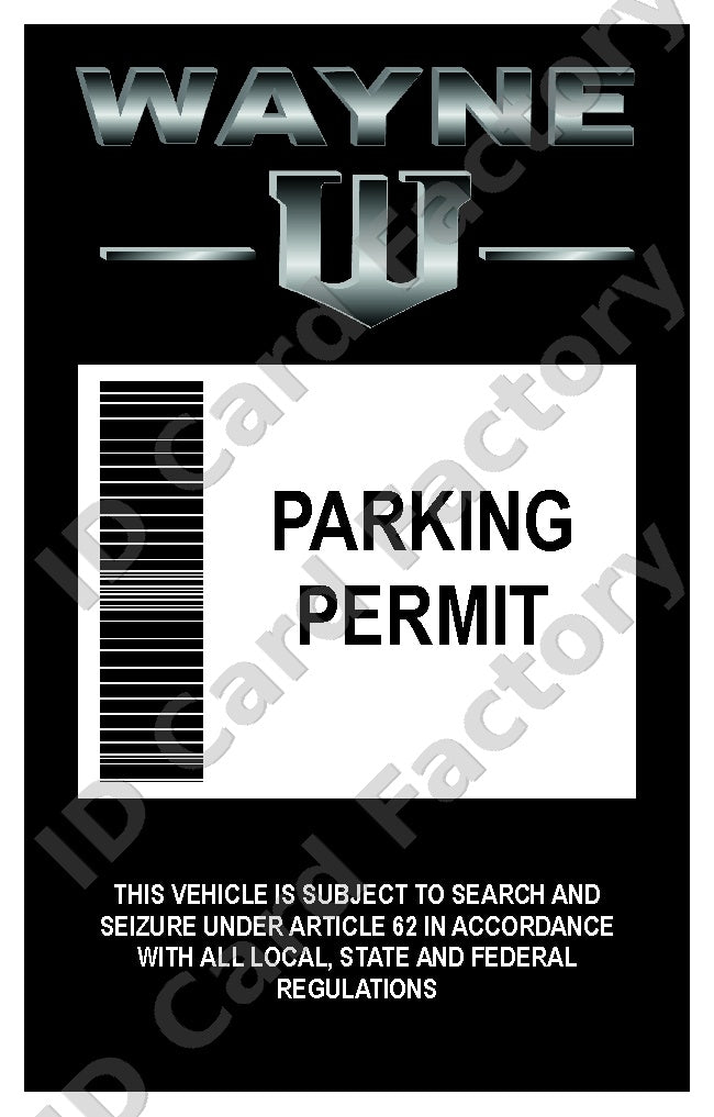 Wayne Industries Parking Permit | Batman DC | | ID Card Factory