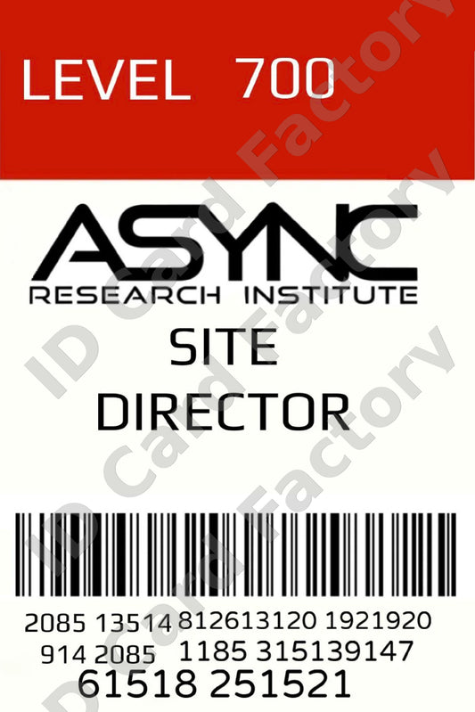 ASync Research Institute Site Director ID Card | | ID Card Factory