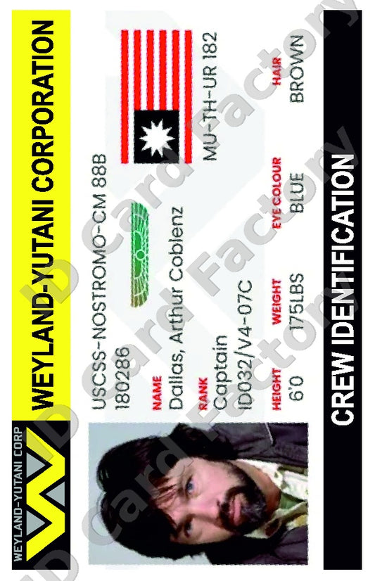 Arthur Dallas | Alien Weyland-Yutani Crew ID | ID Card Factory