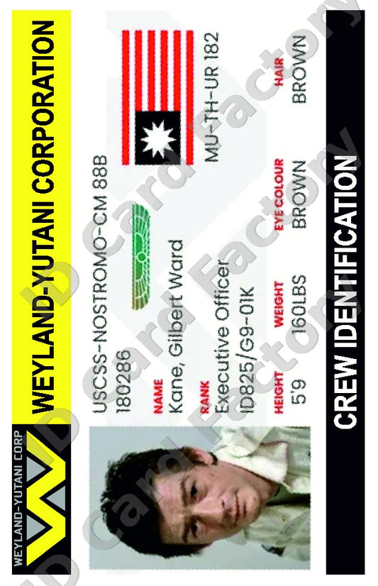 Gilbert Kane | Alien Weyland-Yutani Crew ID | ID Card Factory