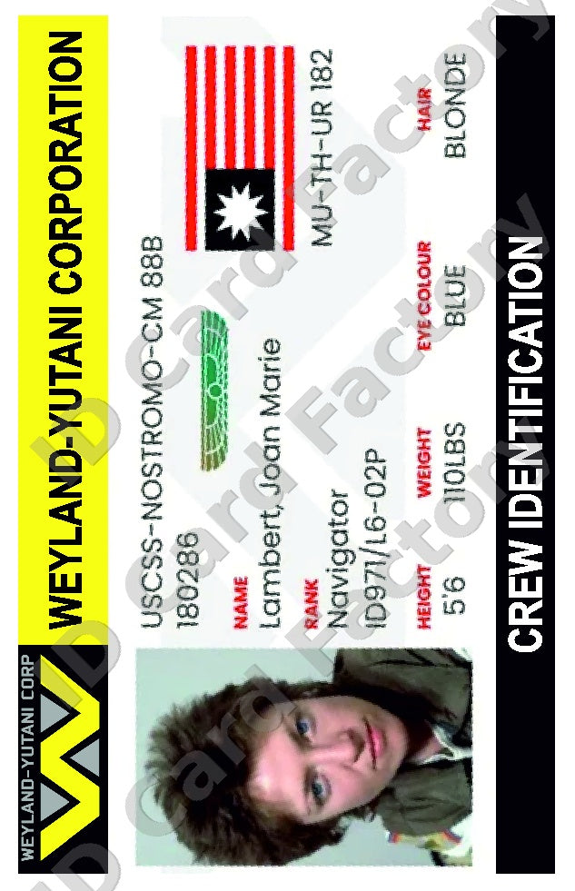 Joan Lambert | Alien Weyland-Yutani Crew ID | ID Card Factory
