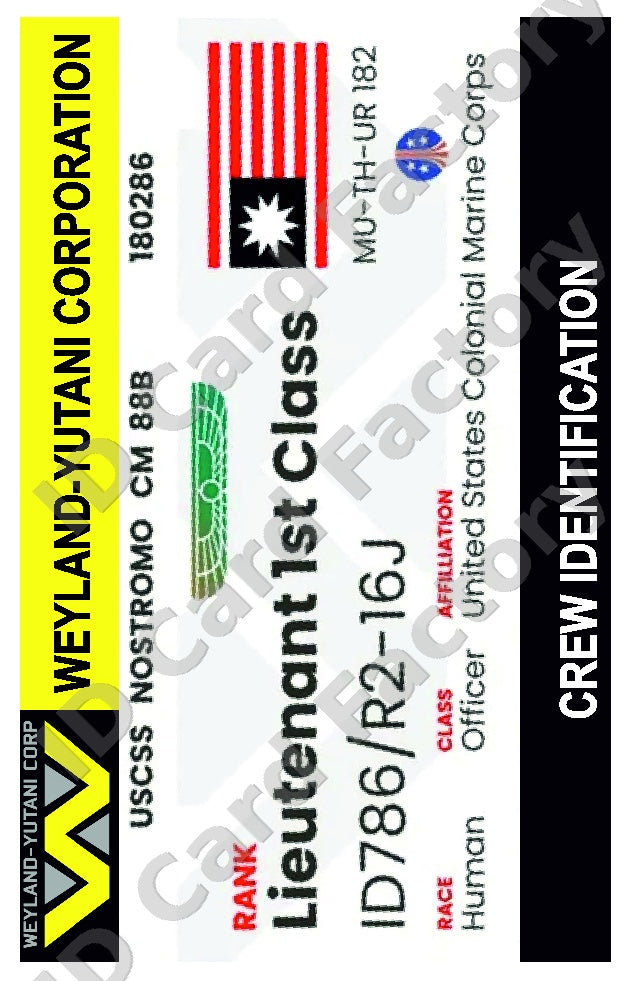 Colonial Marine Lieutenant | Aliens | ID | ID Card Factory