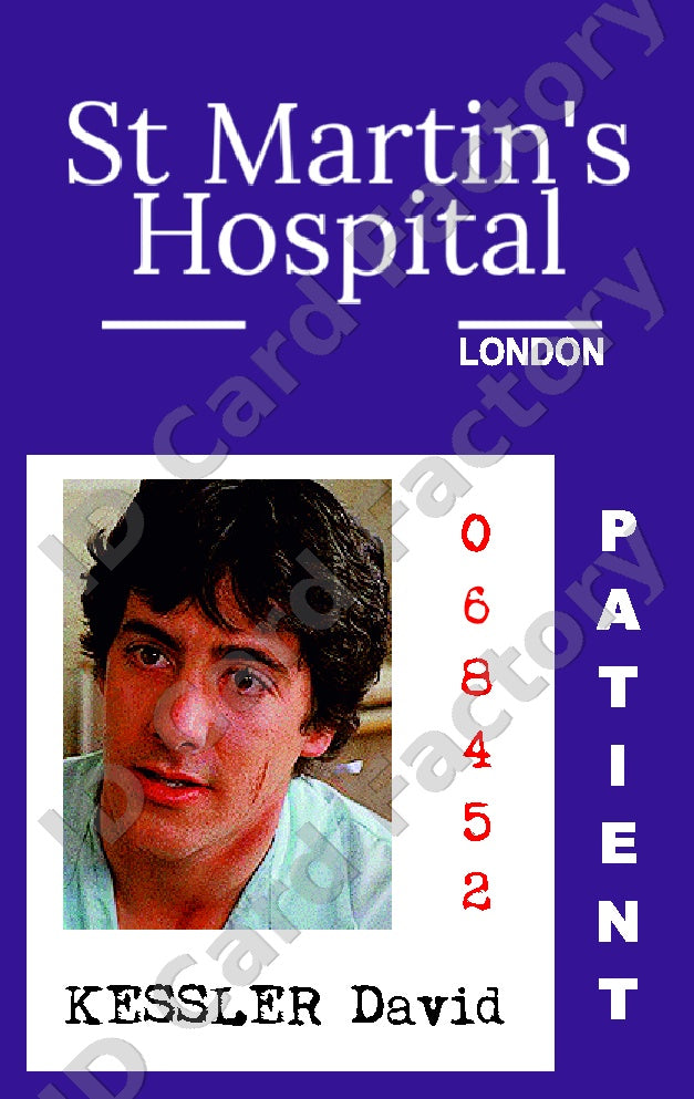 David Kessler | An American Werewolf in London St Martin's Hospital ID Card | ID Card Factory