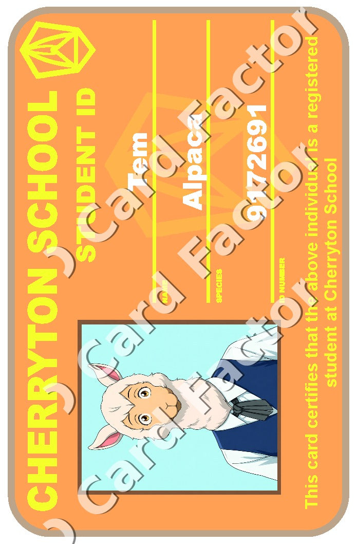 Tem | Beastars Cherryton Student ID | ID Card Factory