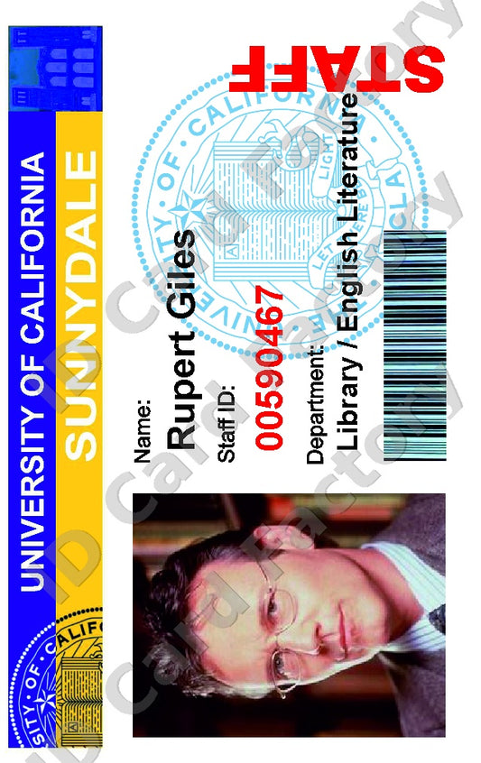 Giles | Buffy the Vampire Slayer UC Sunnydale ID Card | ID Card Factory