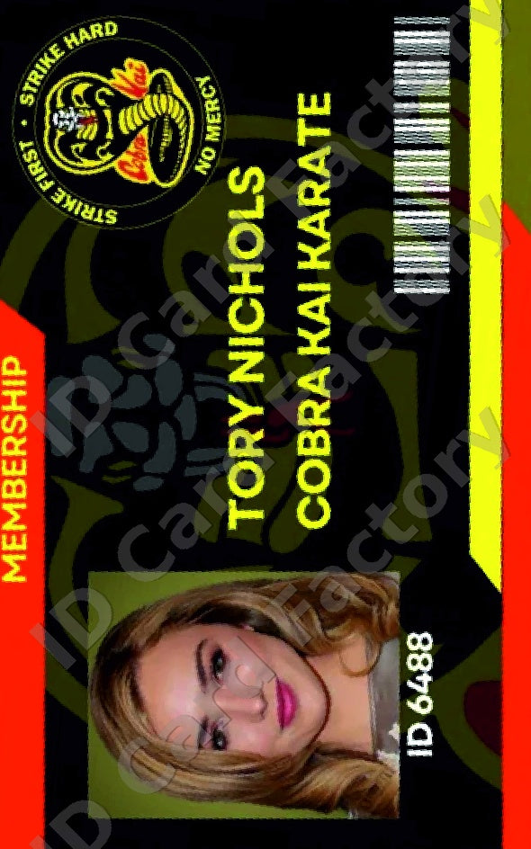 Tory Nichols | Cobra Kai ID Card | ID Card Factory