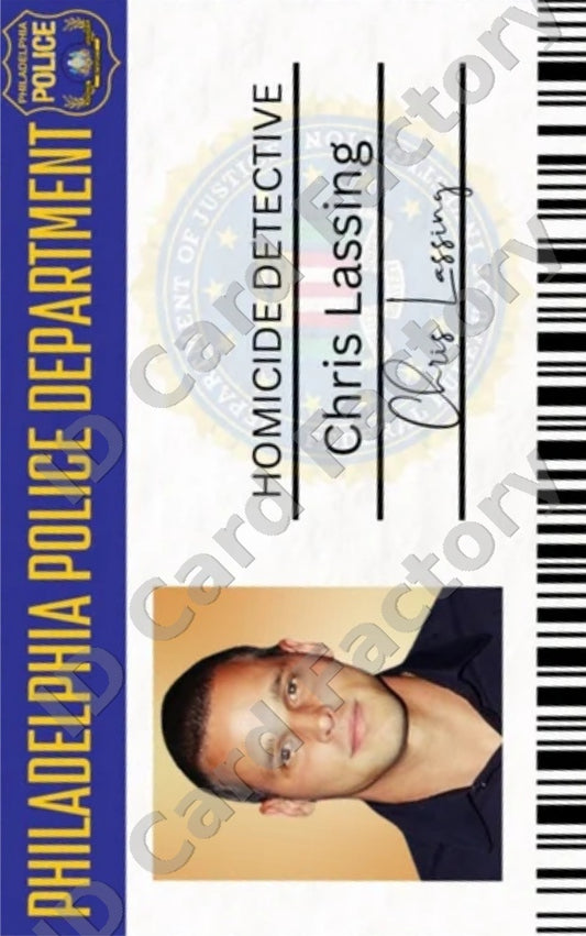 Chris Lassing | Cold Case Philadelphia PD ID Card | ID Card Factory