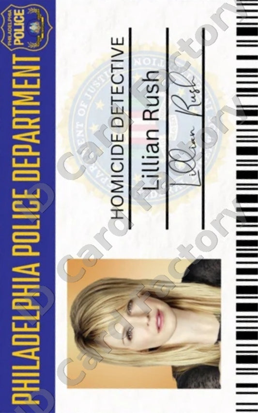 Lilly Rush | Cold Case Philadelphia PD ID Card | ID Card Factory