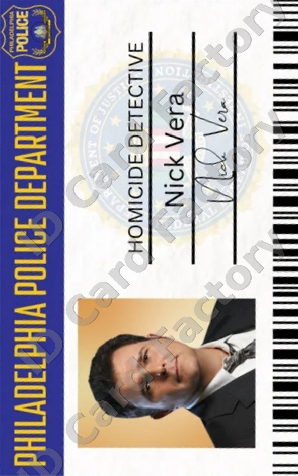 Nick Vera | Cold Case Philadelphia PD ID Card | ID Card Factory