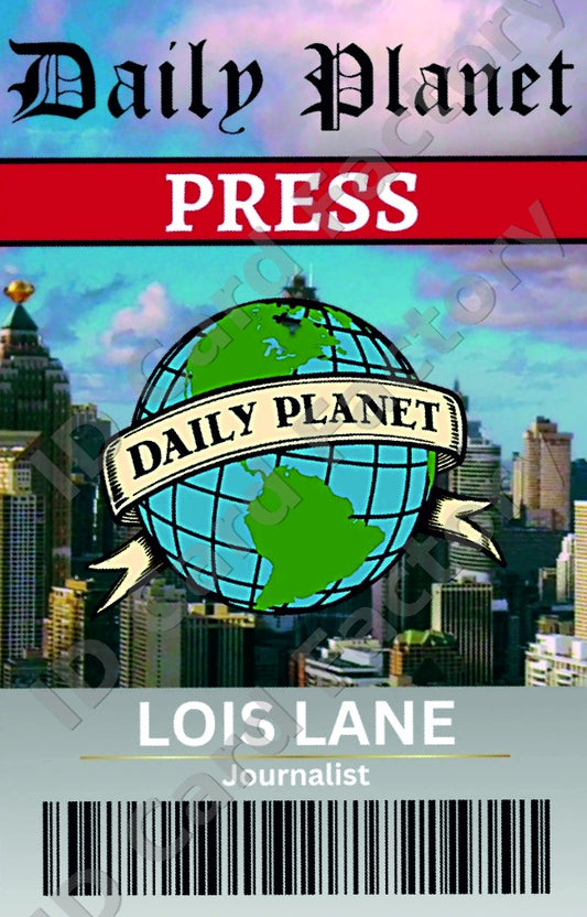 Lois Lane | Daily Planet Press Pass | Superman DC | ID Card Factory