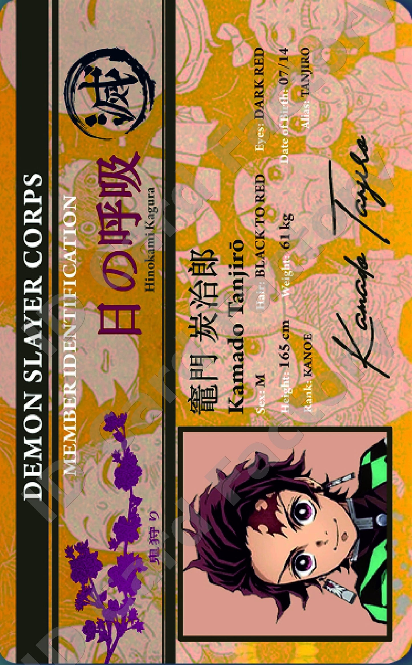 Kamado Tanjirō | Demon Slayer Corps Member ID | ID Card Factory