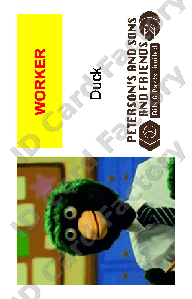 Duck | Don't Hug Me I'm Scared Peterson's and Sons ID Card | ID Card Factory