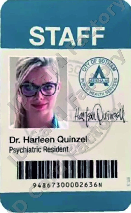 Dr Harleen Quinzel | Arkham Asylum Staff ID | ID Card Factory