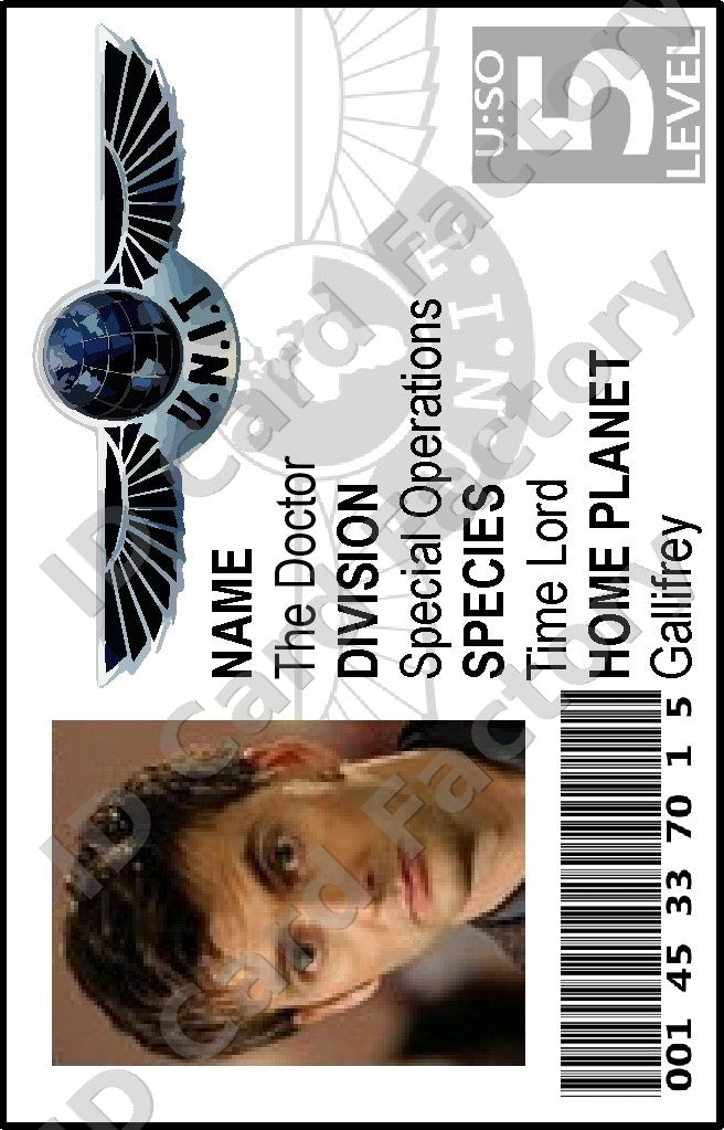 The Tenth Doctor | Doctor Who UNIT ID Card | David Tennant | ID Card Factory