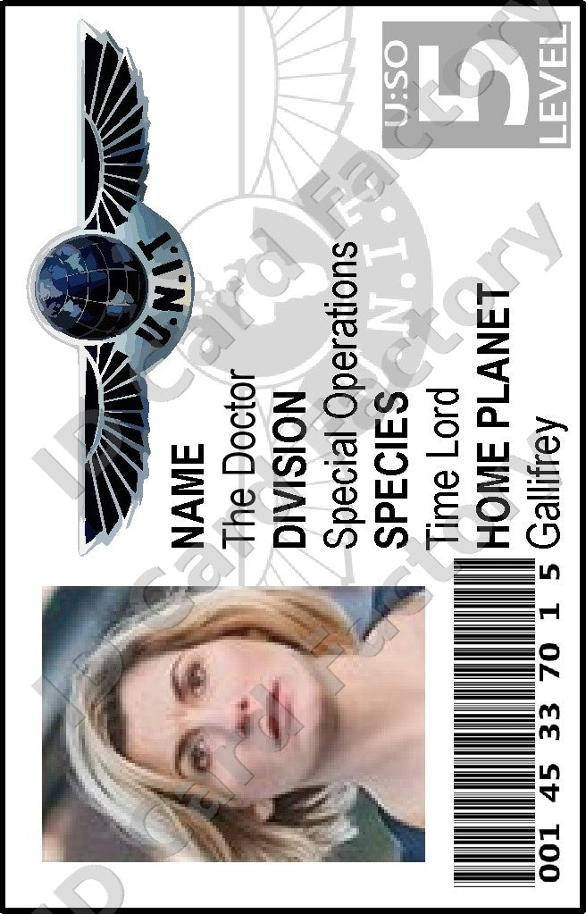 The Thirteenth Doctor | Doctor Who UNIT ID Card | Jodie Whittaker | ID Card Factory