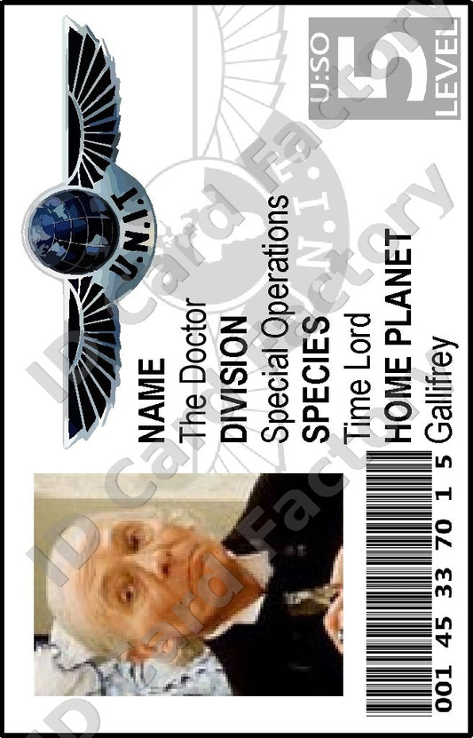 The First Doctor | Doctor Who UNIT ID Card | William Hartnell | ID Card Factory