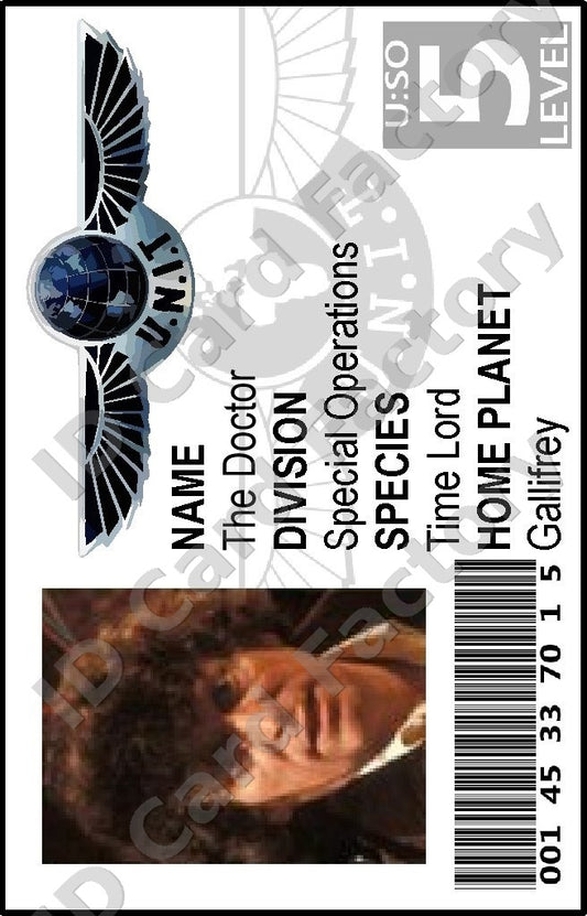 The Fourth Doctor | Doctor Who UNIT ID Card | Tom Baker | ID Card Factory