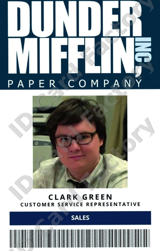 Clark Green | The Office Dunder Mifflin ID Card | ID Card Factory