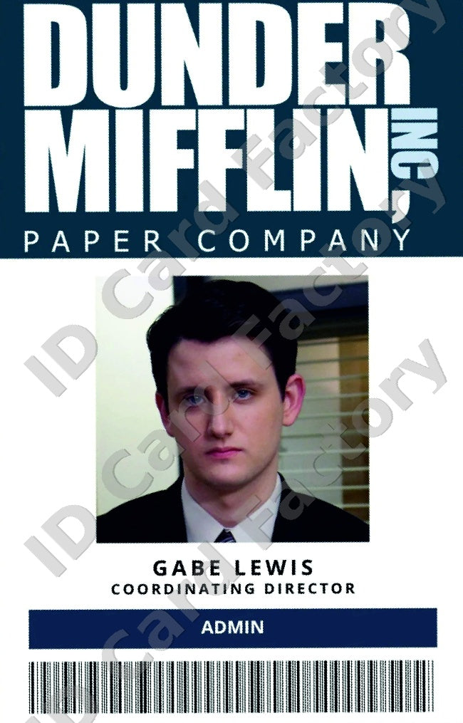 Gabe Lewis | The Office Dunder Mifflin ID Card | ID Card Factory