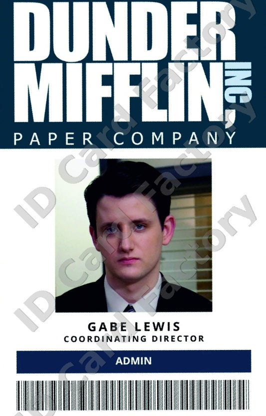 Gabe Lewis | The Office Dunder Mifflin ID Card | ID Card Factory