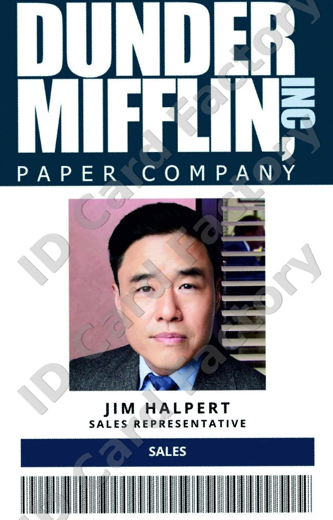 Jim Halpert | The Office Dunder Mifflin ID Card (Version 2) | ID Card Factory