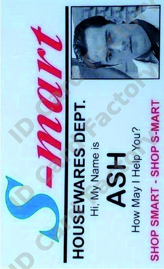 Ash Williams | Evil Dead S-Mart Employee ID | ID Card Factory