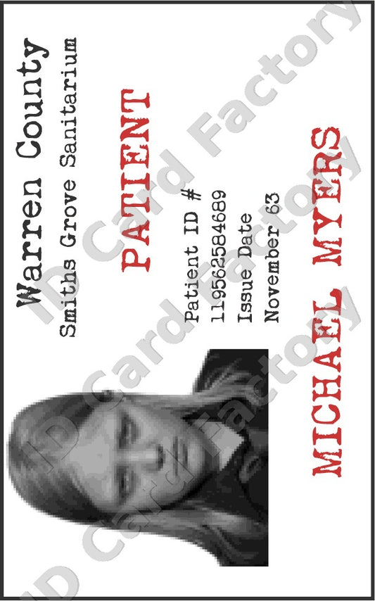 Michael Myers | Halloween Smiths Grove Patient ID Card (Young) | ID Card Factory