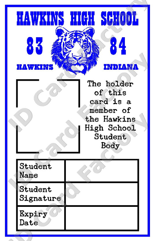 Stranger Things Hawkins High School Student ID Card | Personalised | ID Card Factory