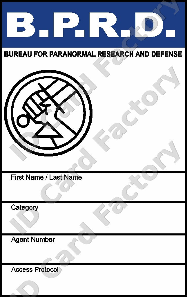 BPRD Special Agent ID | Hellboy | Personalised | ID Card Factory