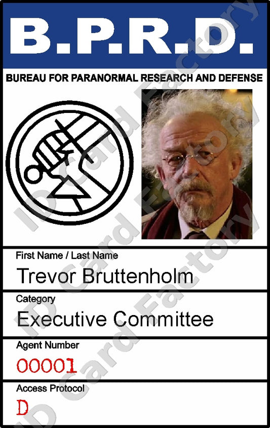 Professor Bruttenholm | Hellboy BPRD ID | ID Card Factory