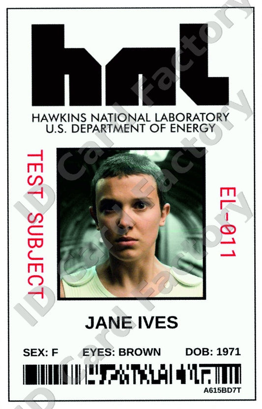 Jane Ives | Stranger Things Hawkins National Laboratory ID Card | ID Card Factory