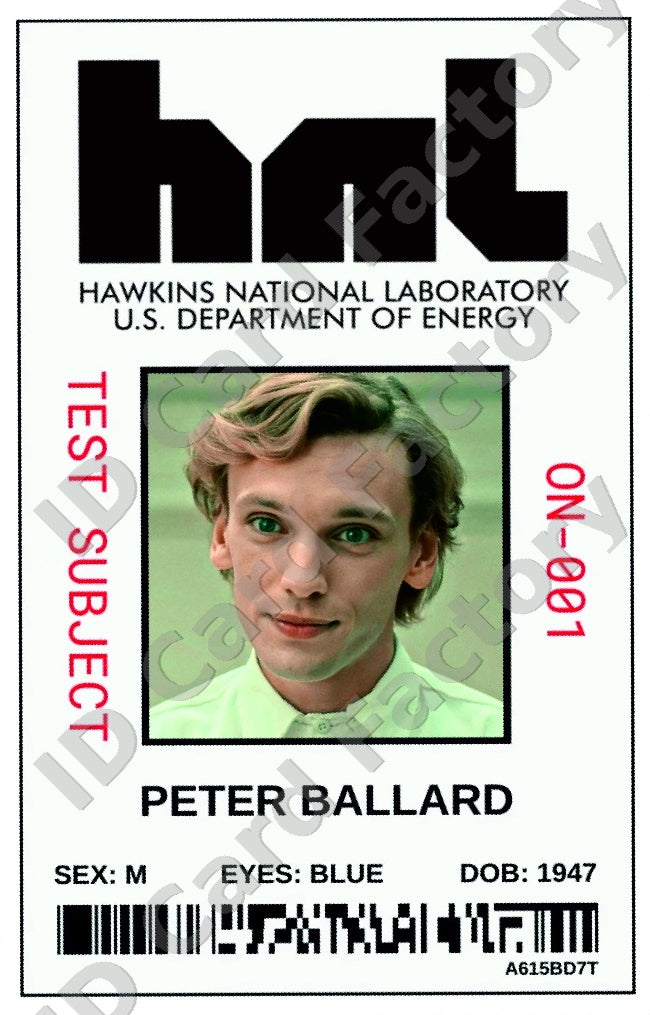 Peter Ballard | Stranger Things Hawkins National Laboratory ID Card | ID Card Factory