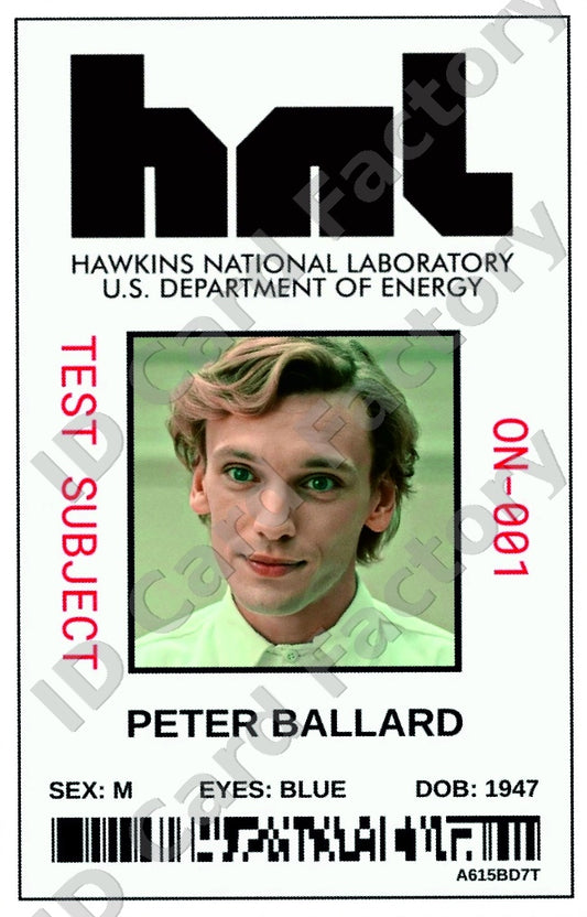 Peter Ballard | Stranger Things Hawkins National Laboratory ID Card | ID Card Factory